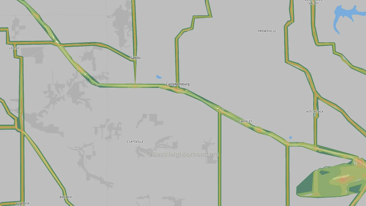 47108, IN Map of Noise Levels in 47108