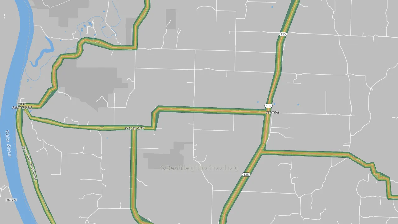 47110, IN Map of Noise Levels in 47110