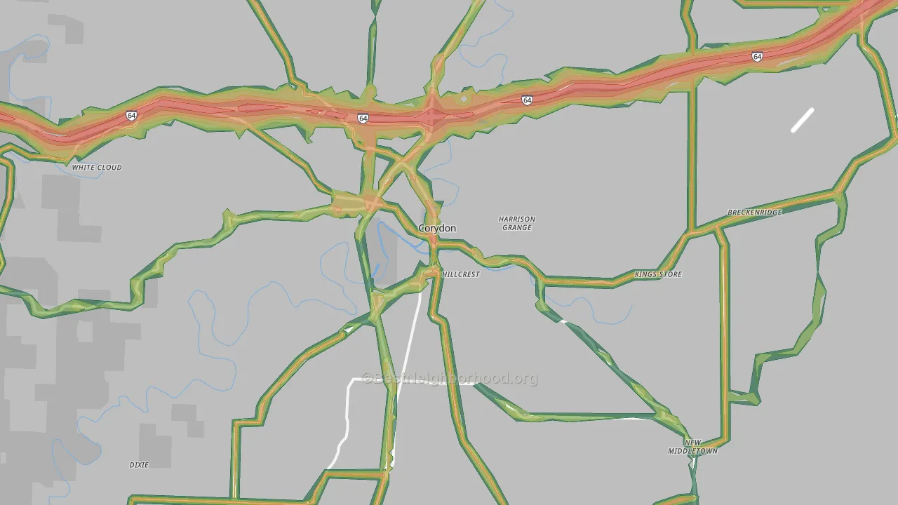 47112, IN Map of Noise Levels in 47112