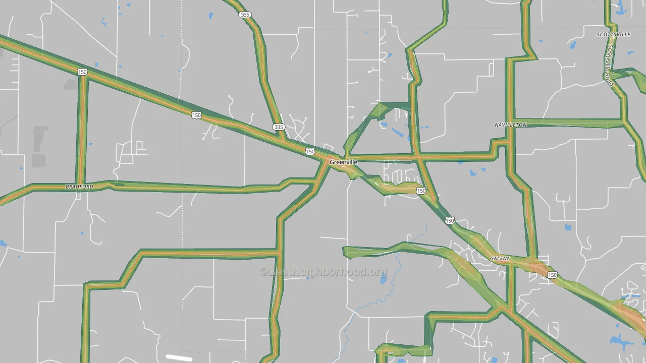47124, IN Map of Noise Levels in 47124