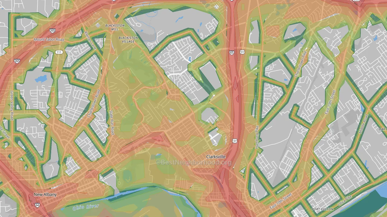 47129, IN Map of Noise Levels in 47129