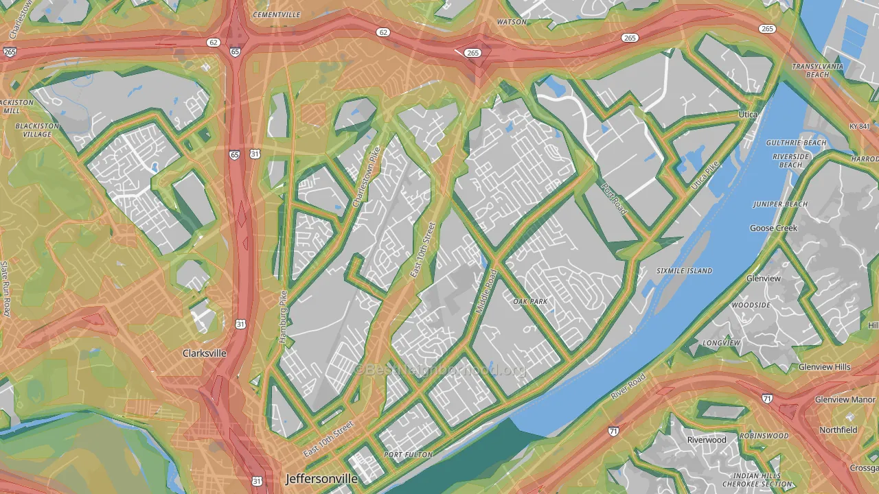 47130, IN Map of Noise Levels in 47130