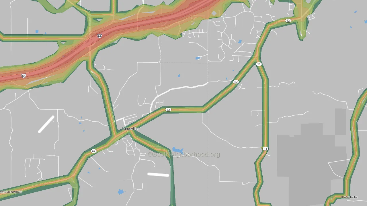 47136, IN Map of Noise Levels in 47136