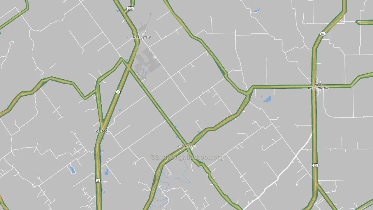 47141, IN Map of Noise Levels in 47141