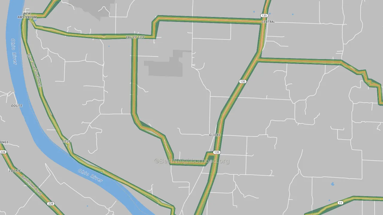 47142, IN Map of Noise Levels in 47142