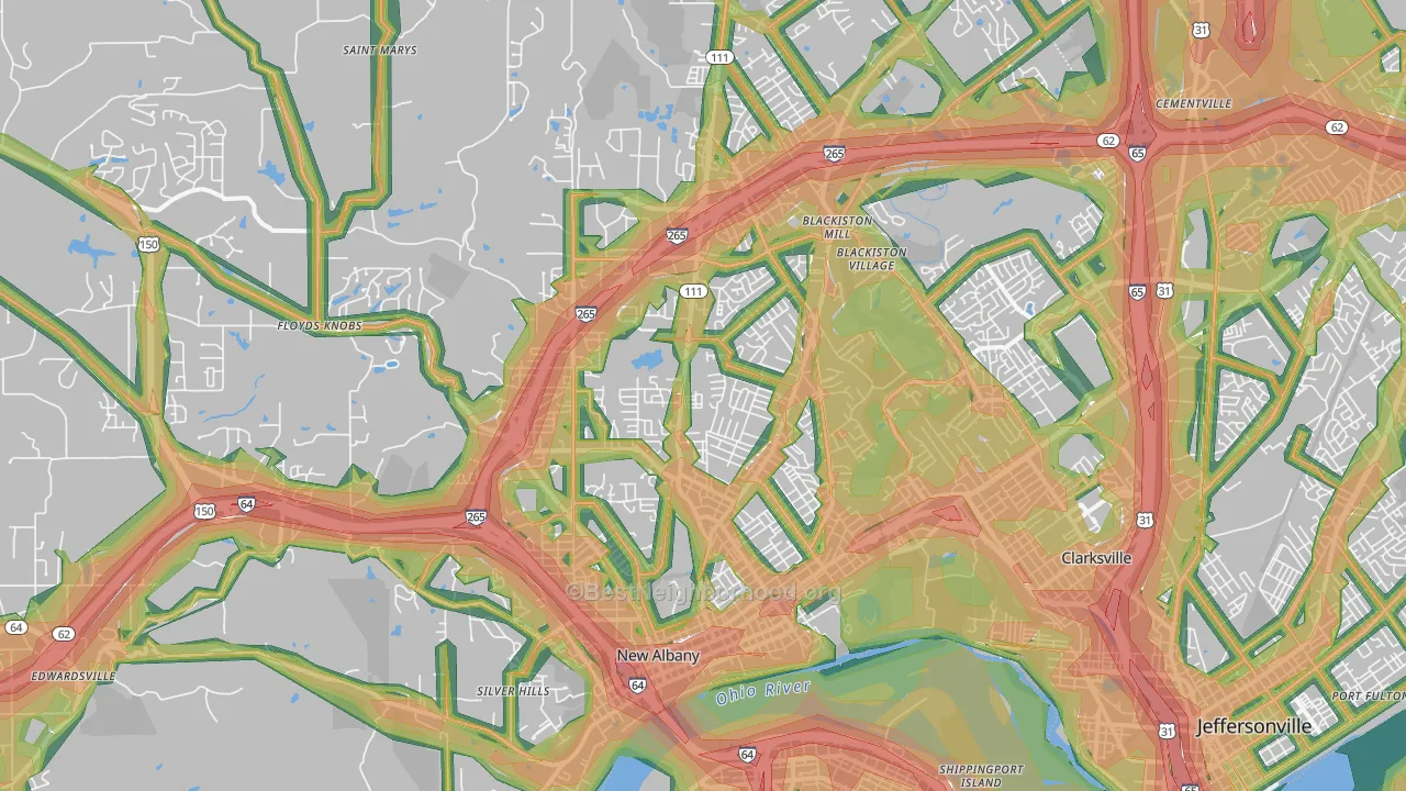47150, IN Map of Noise Levels in 47150