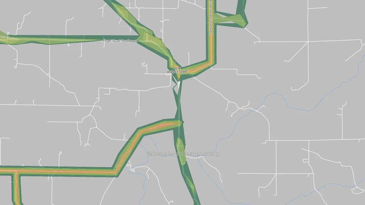 47160, IN Map of Noise Levels in 47160