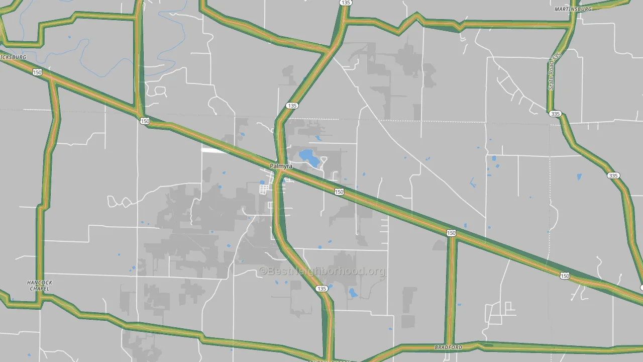 47164, IN Map of Noise Levels in 47164