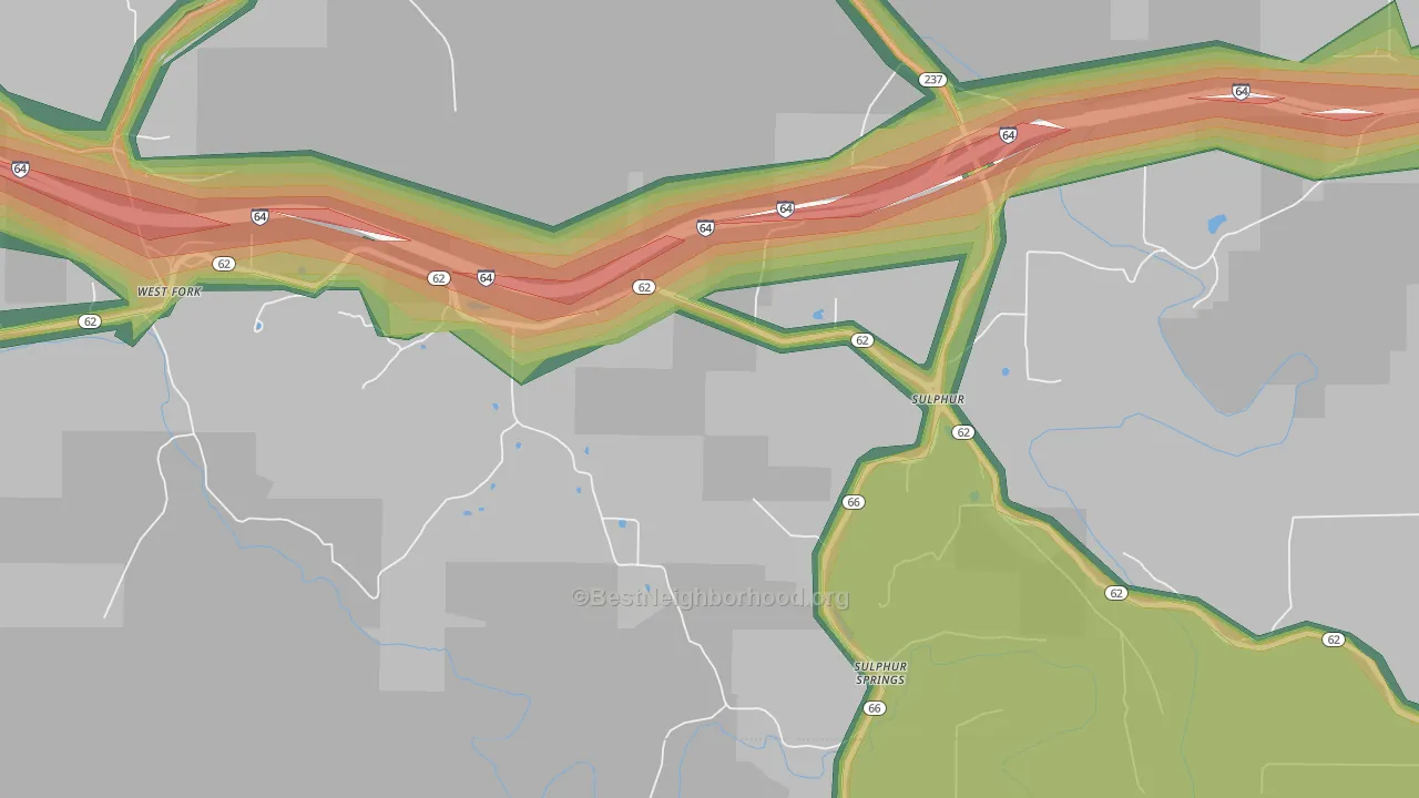 47174, IN Map of Noise Levels in 47174