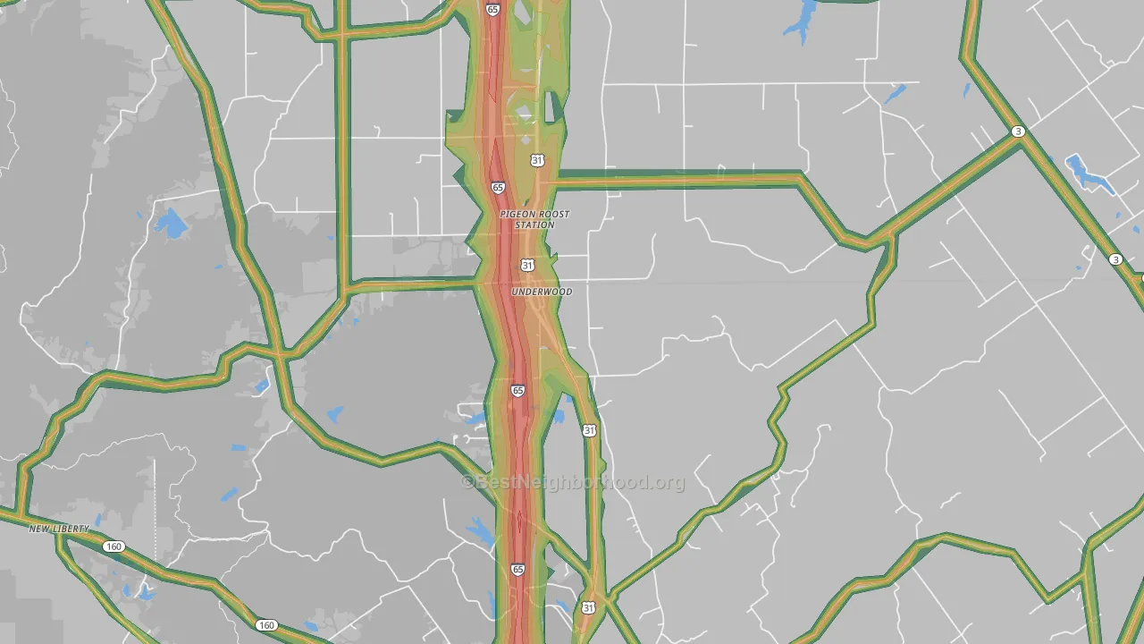 47177, IN Map of Noise Levels in 47177