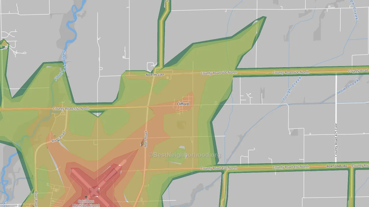 47226, IN Map of Noise Levels in 47226
