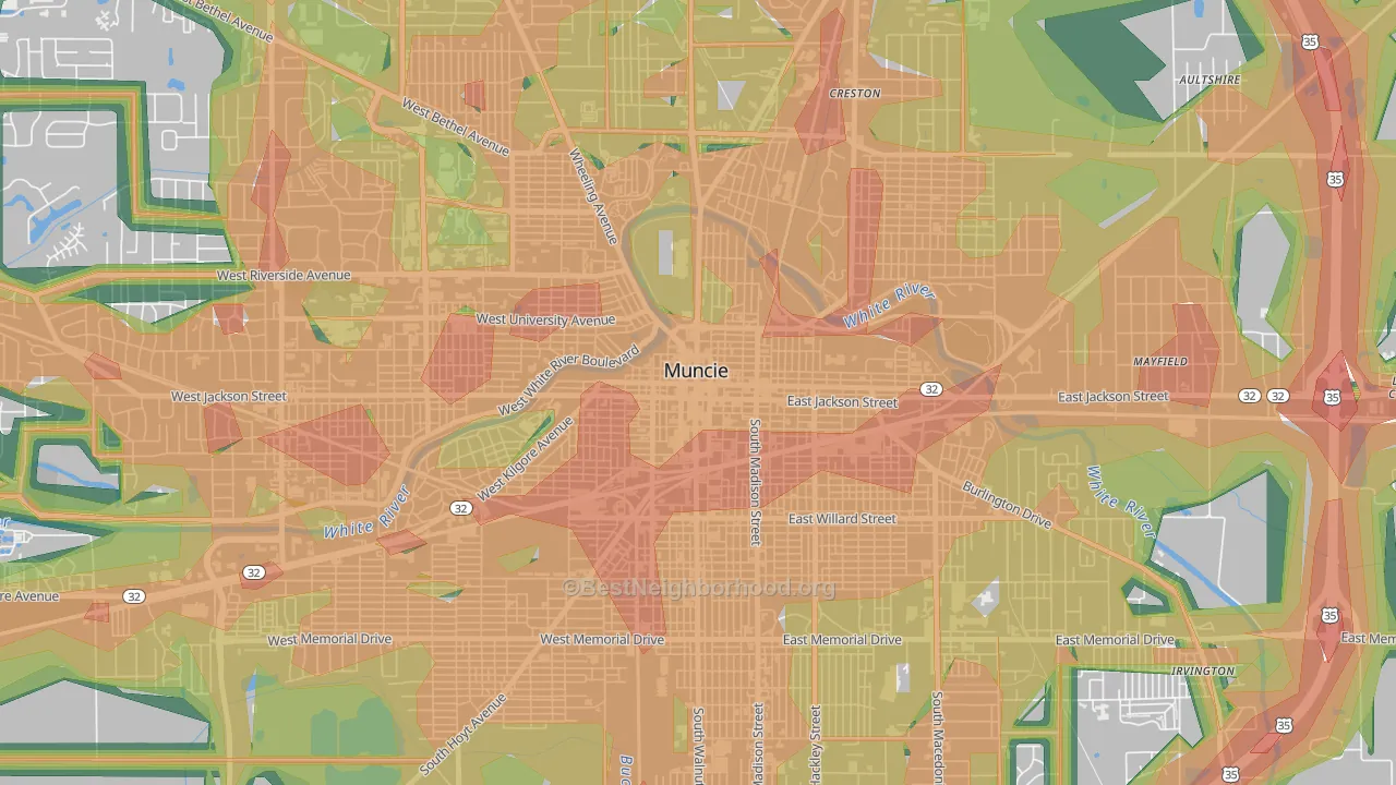 47305, IN Map of Noise Levels in 47305