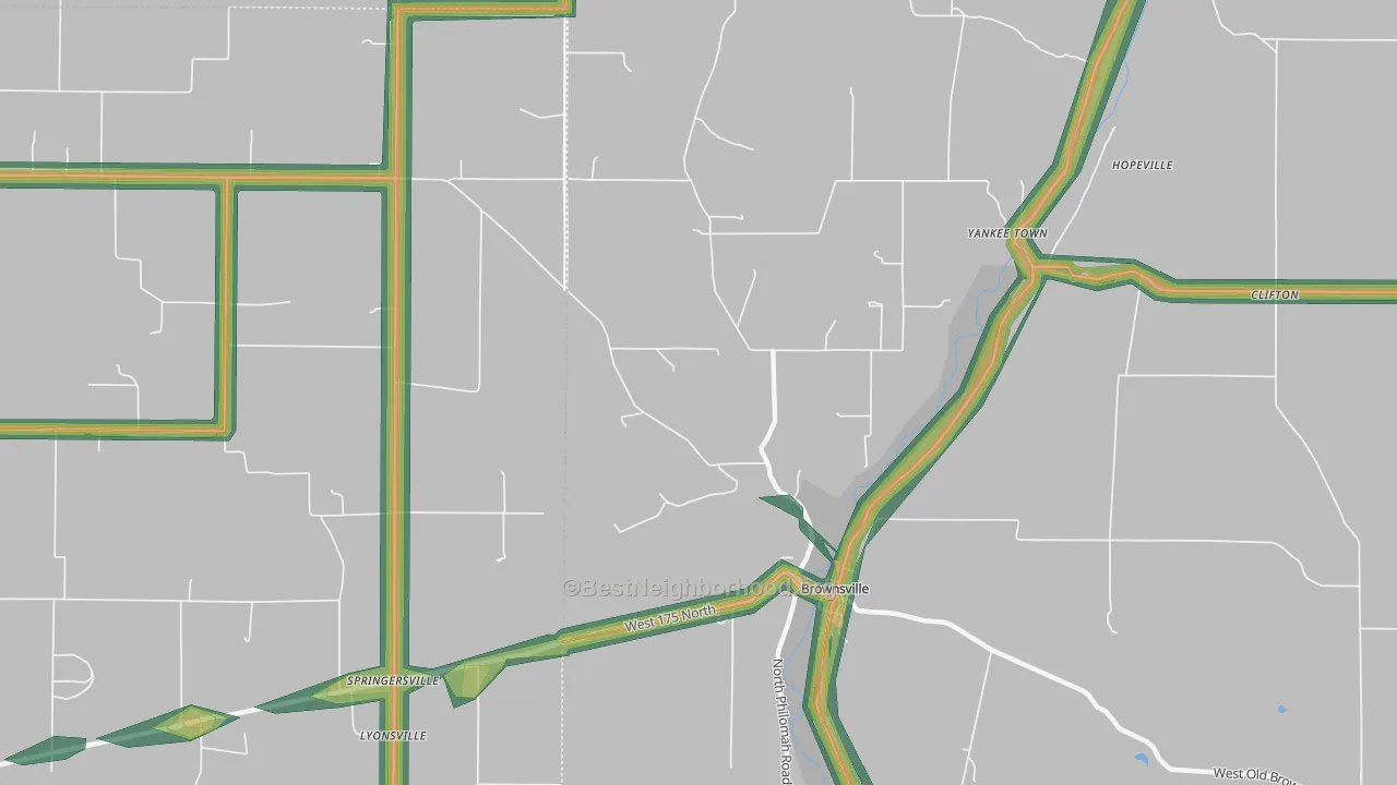 47325, IN Map of Noise Levels in 47325