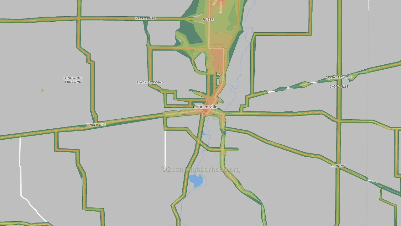 47331, IN Map of Noise Levels in 47331