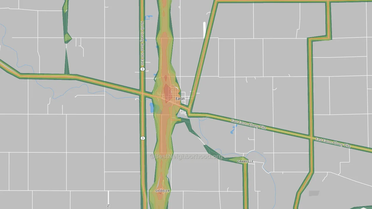 47338, IN Map of Noise Levels in 47338