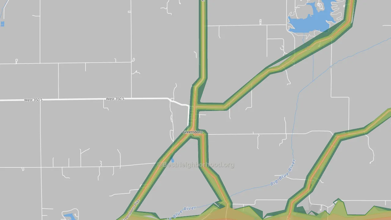 47344, IN Map of Noise Levels in 47344