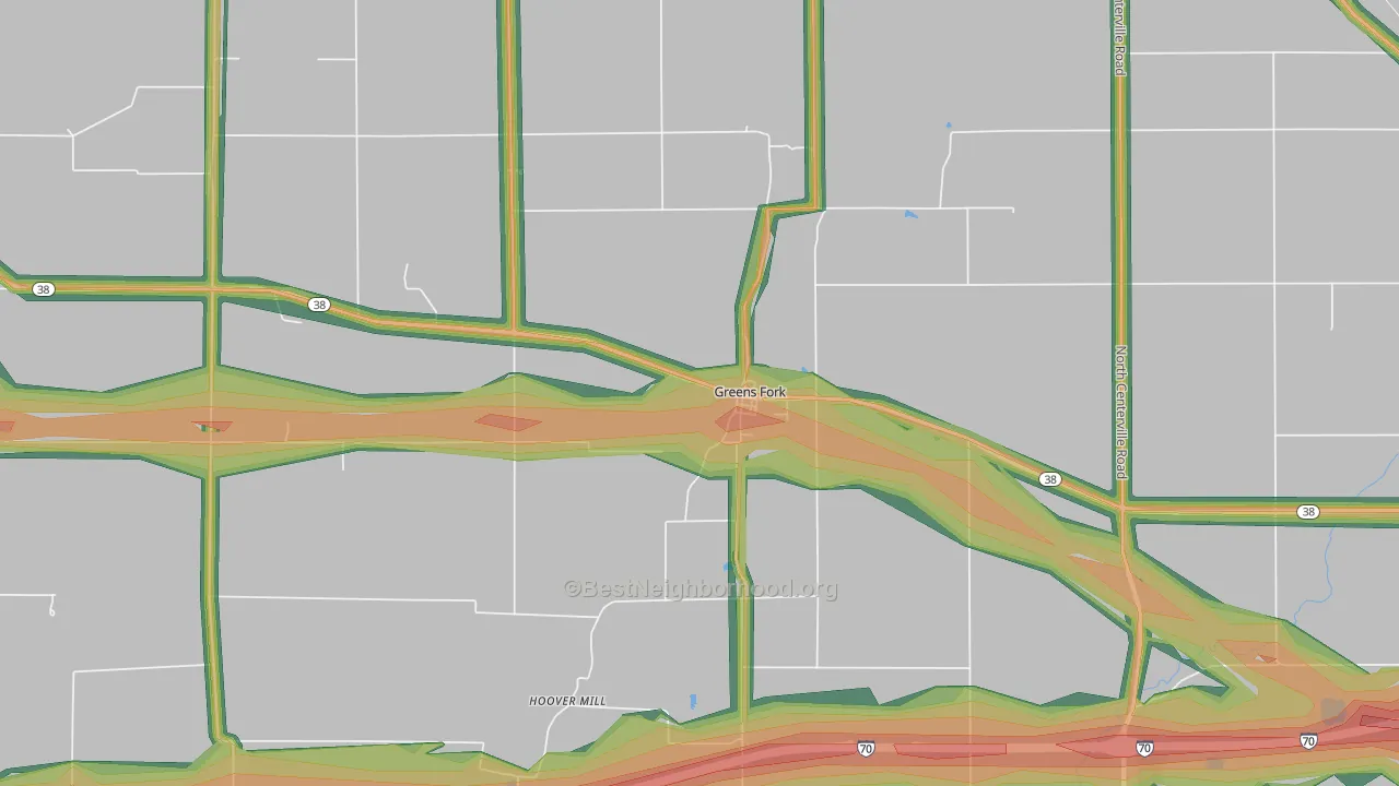 47345, IN Map of Noise Levels in 47345