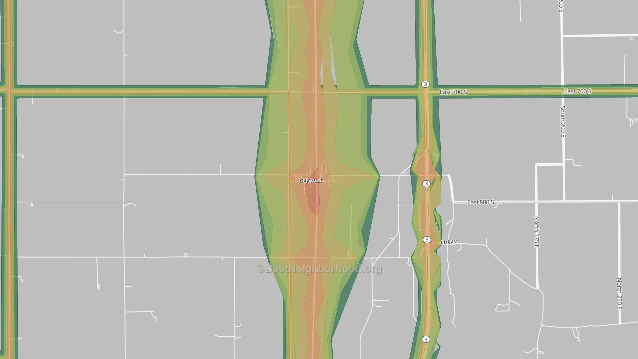 47367, IN Map of Noise Levels in 47367