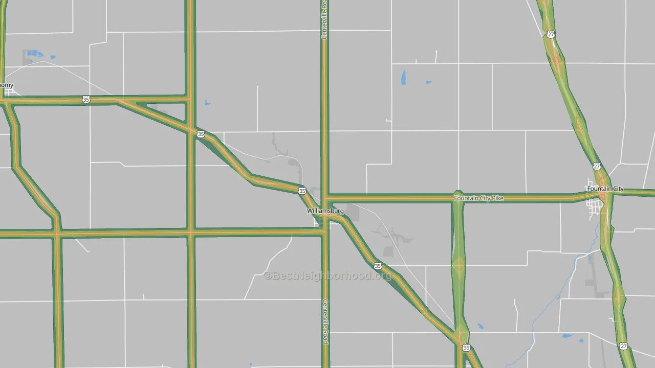 47393, IN Map of Noise Levels in 47393