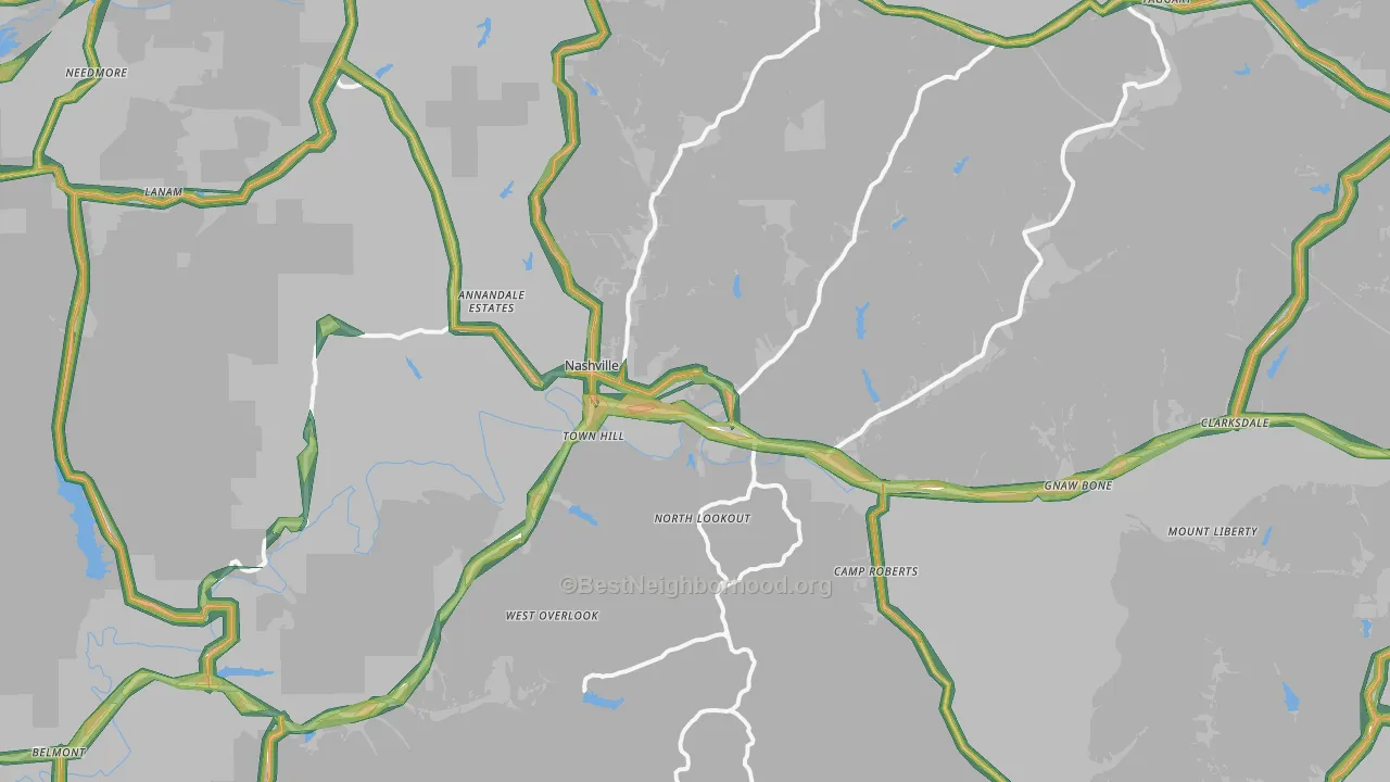 47448, IN Map of Noise Levels in 47448