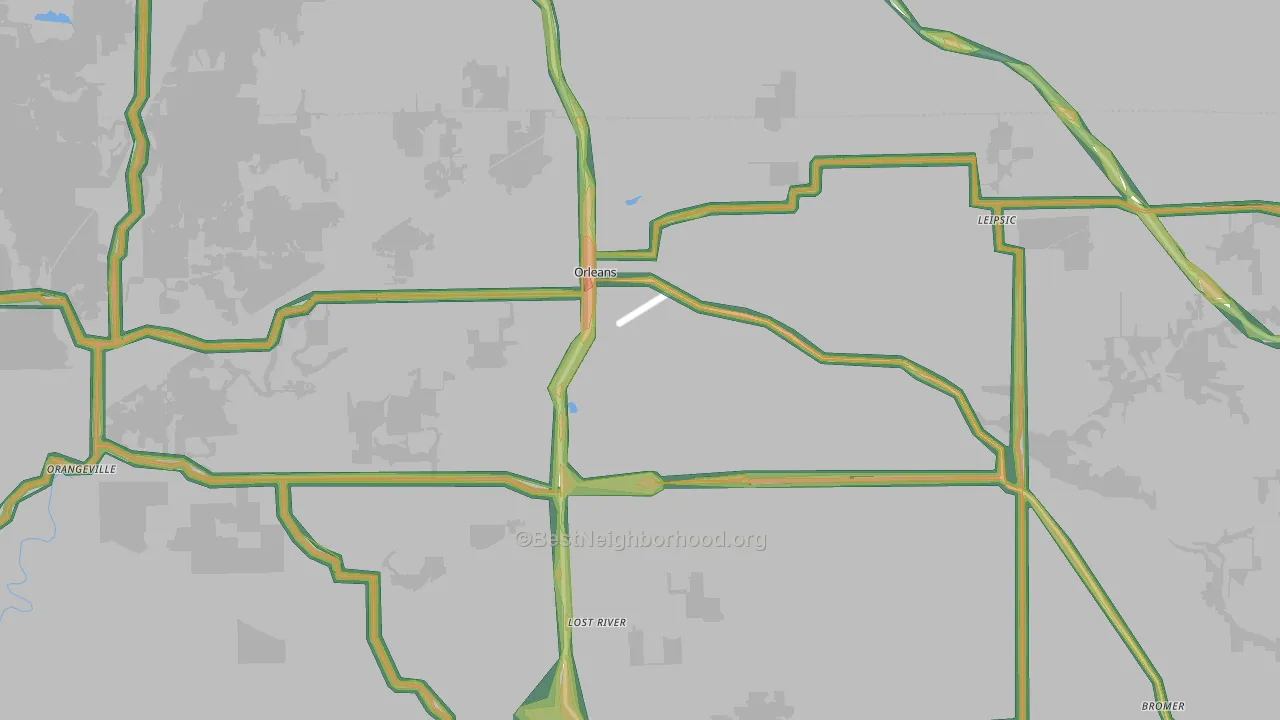 47452, IN Map of Noise Levels in 47452