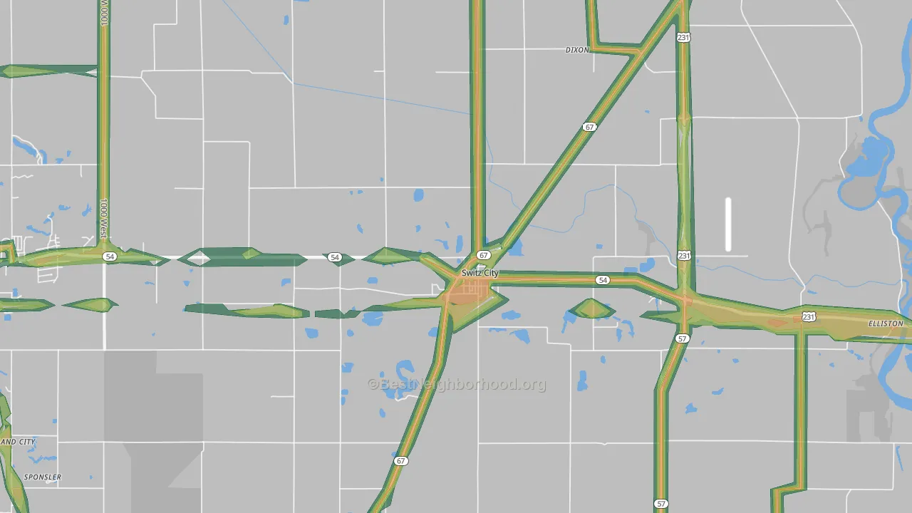 47465, IN Map of Noise Levels in 47465
