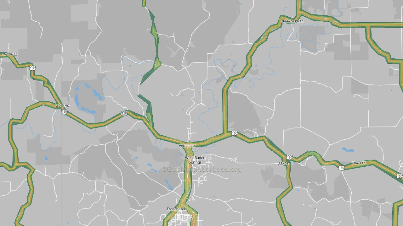 47469, IN Map of Noise Levels in 47469