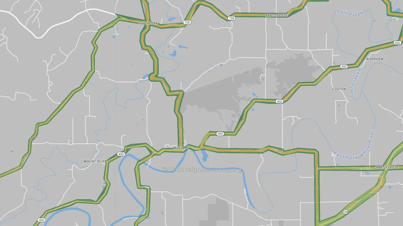 47470, IN Map of Noise Levels in 47470