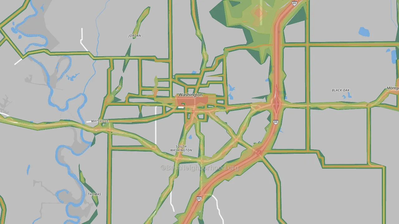 47501, IN Map of Noise Levels in 47501