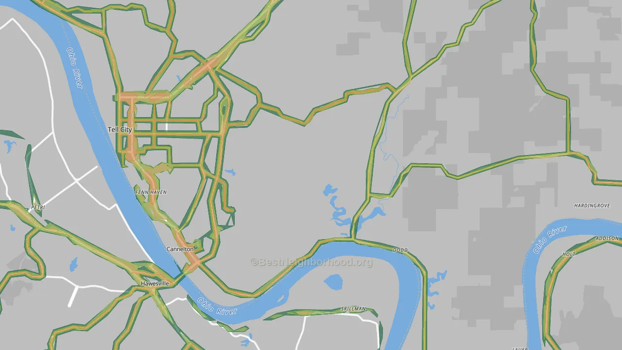 47520, IN Map of Noise Levels in 47520