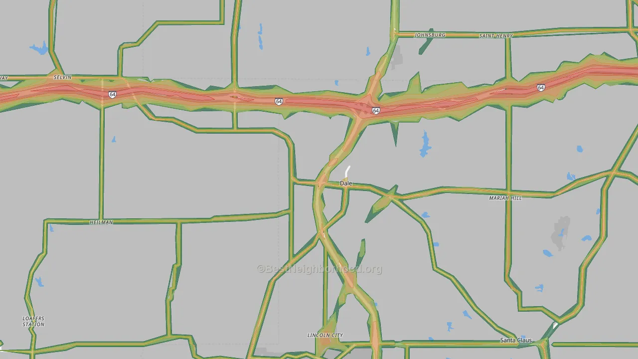 47523, IN Map of Noise Levels in 47523