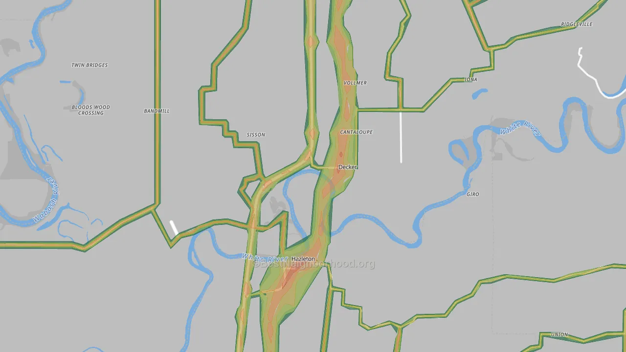 47524, IN Map of Noise Levels in 47524