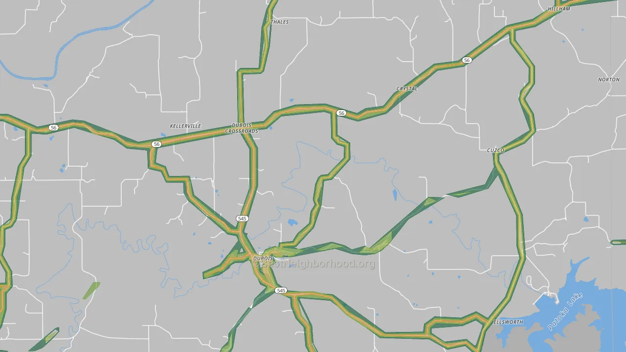 47527, IN Map of Noise Levels in 47527