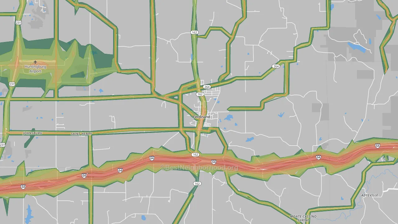 47532, IN Map of Noise Levels in 47532