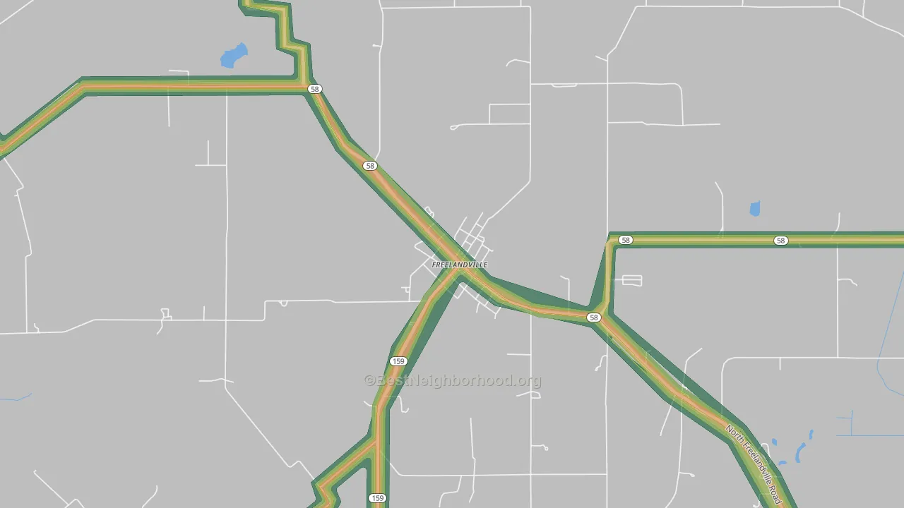 47535, IN Map of Noise Levels in 47535
