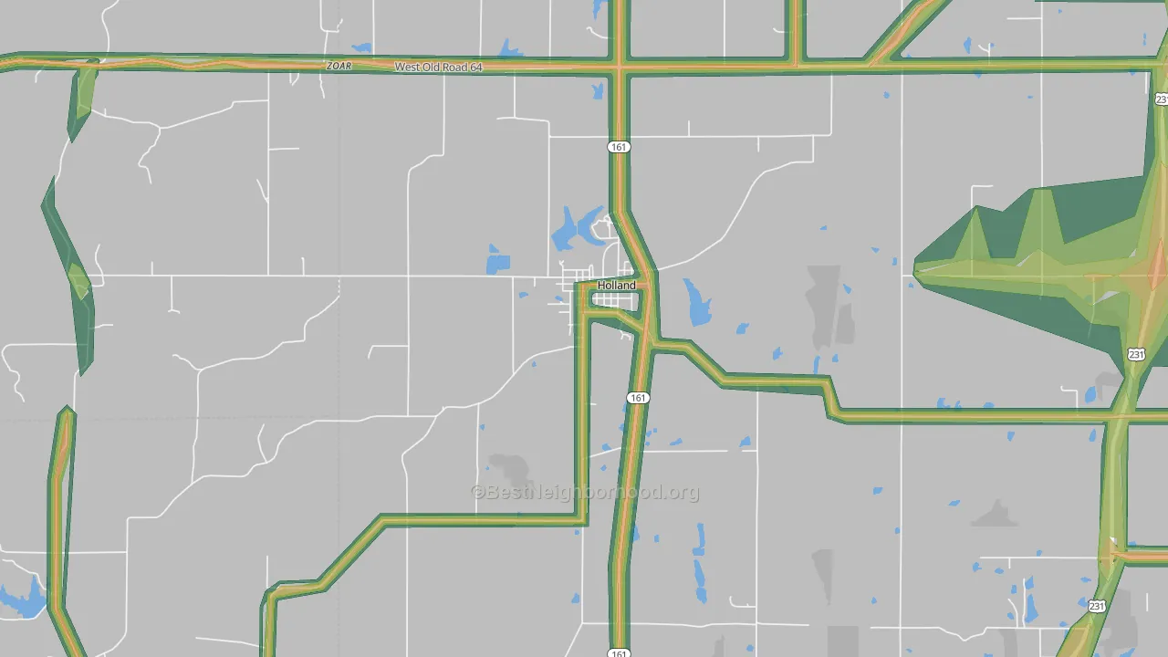 47541, IN Map of Noise Levels in 47541