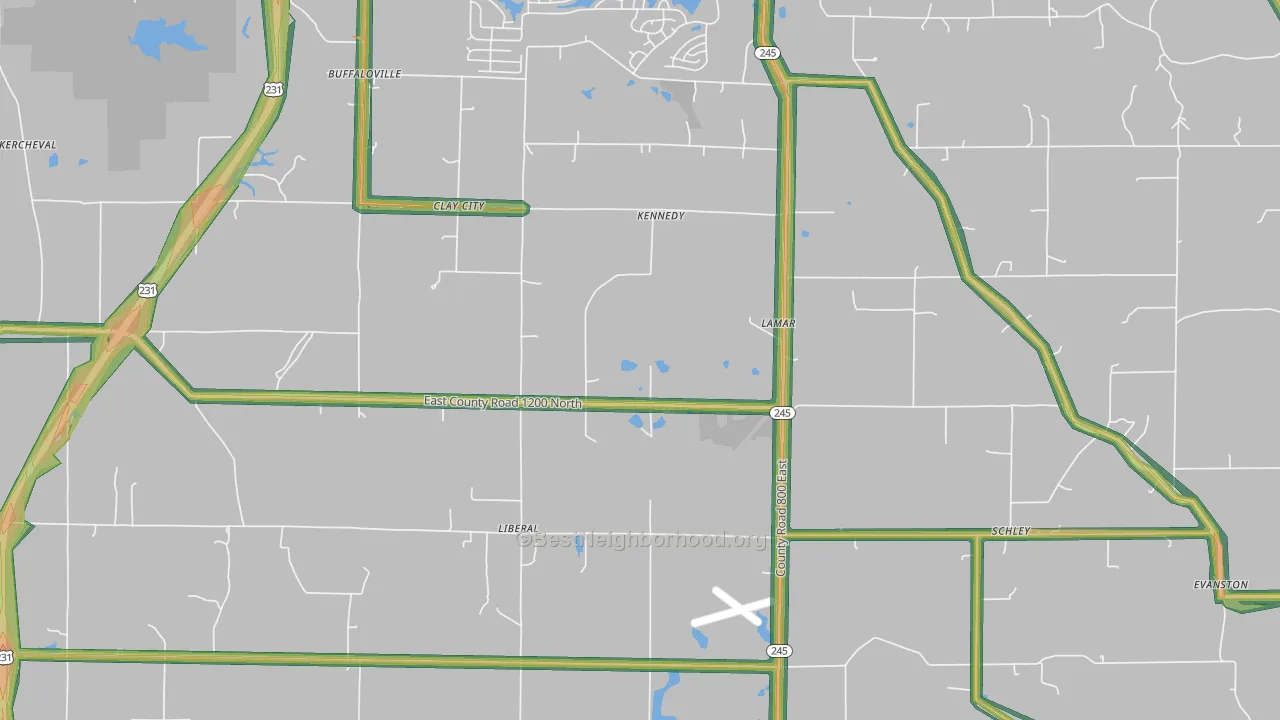 47550, IN Map of Noise Levels in 47550