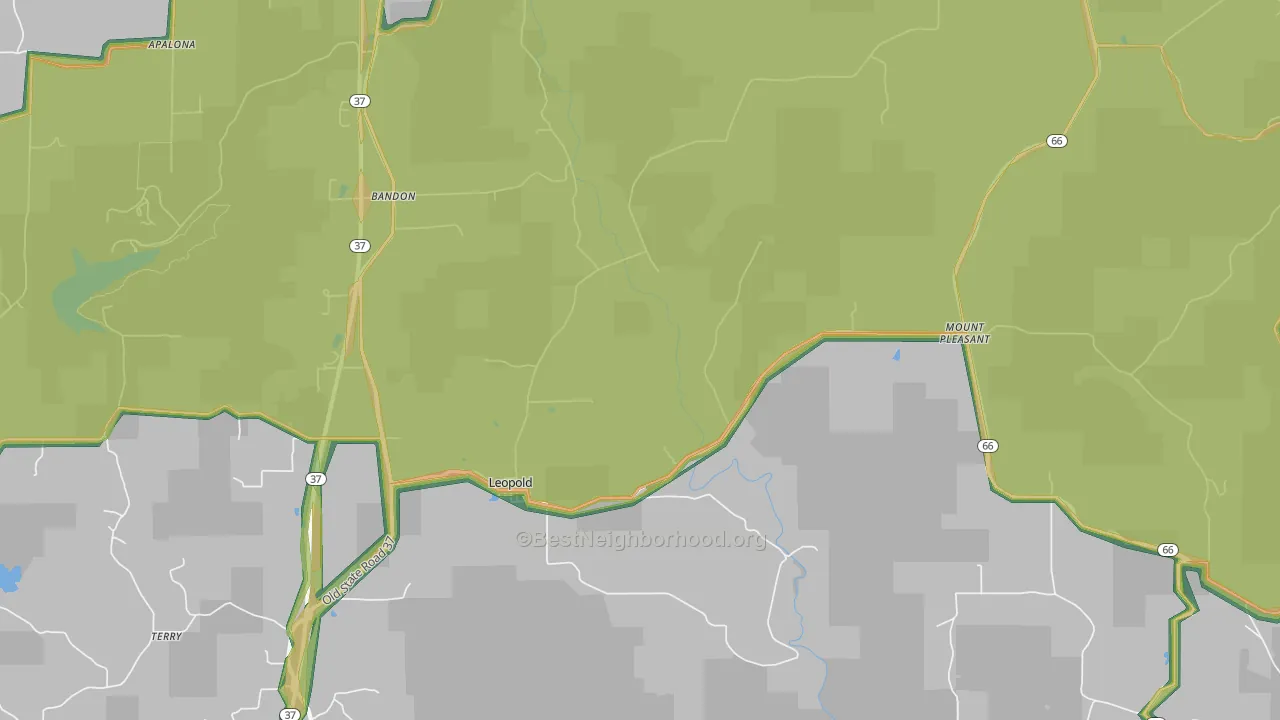 47551, IN Map of Noise Levels in 47551
