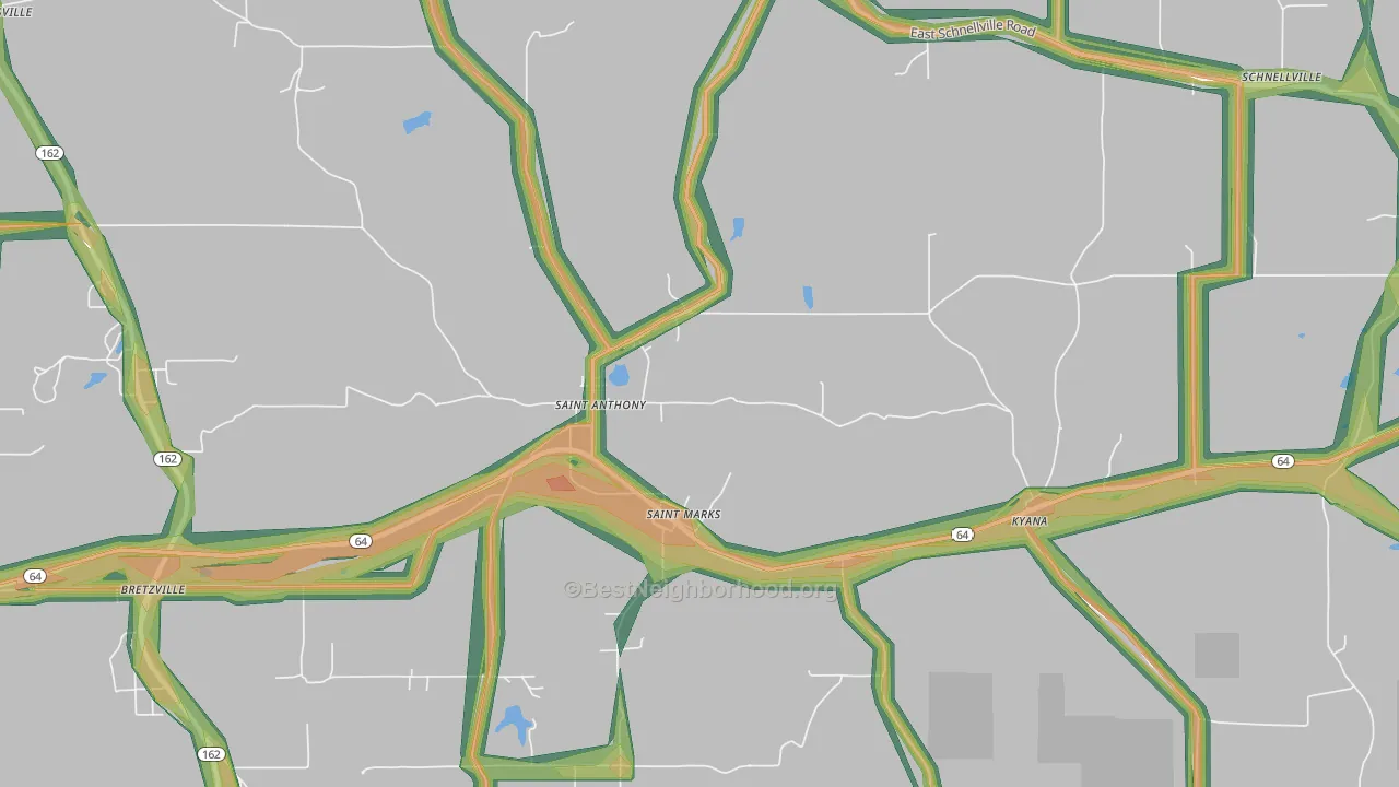 47575, IN Map of Noise Levels in 47575