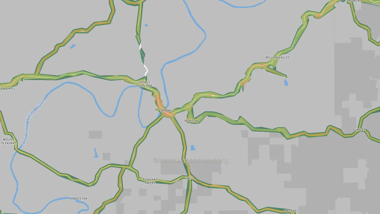 47581, IN Map of Noise Levels in 47581