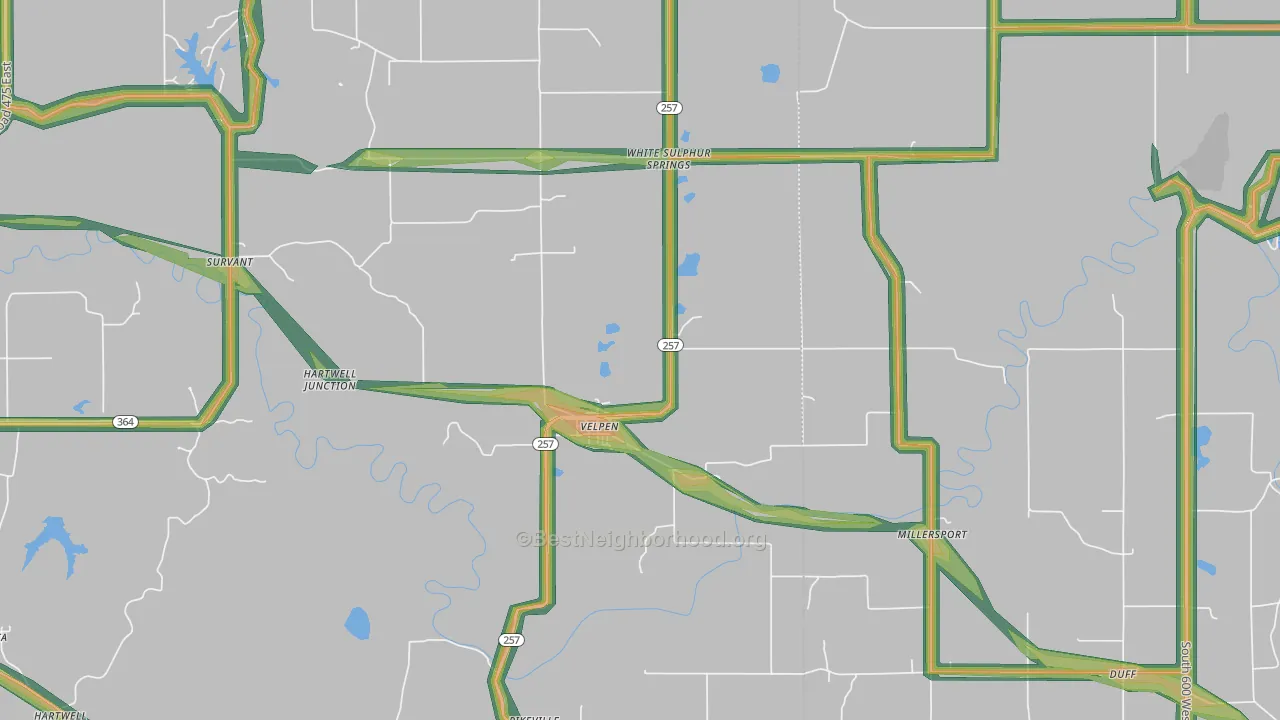 47590, IN Map of Noise Levels in 47590