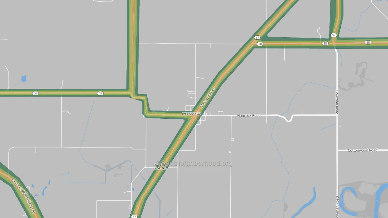 47596, IN Map of Noise Levels in 47596