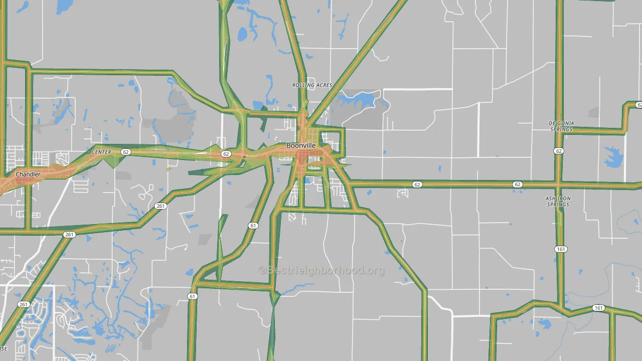 47601, IN Map of Noise Levels in 47601