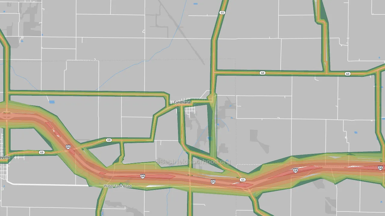47612, IN Map of Noise Levels in 47612
