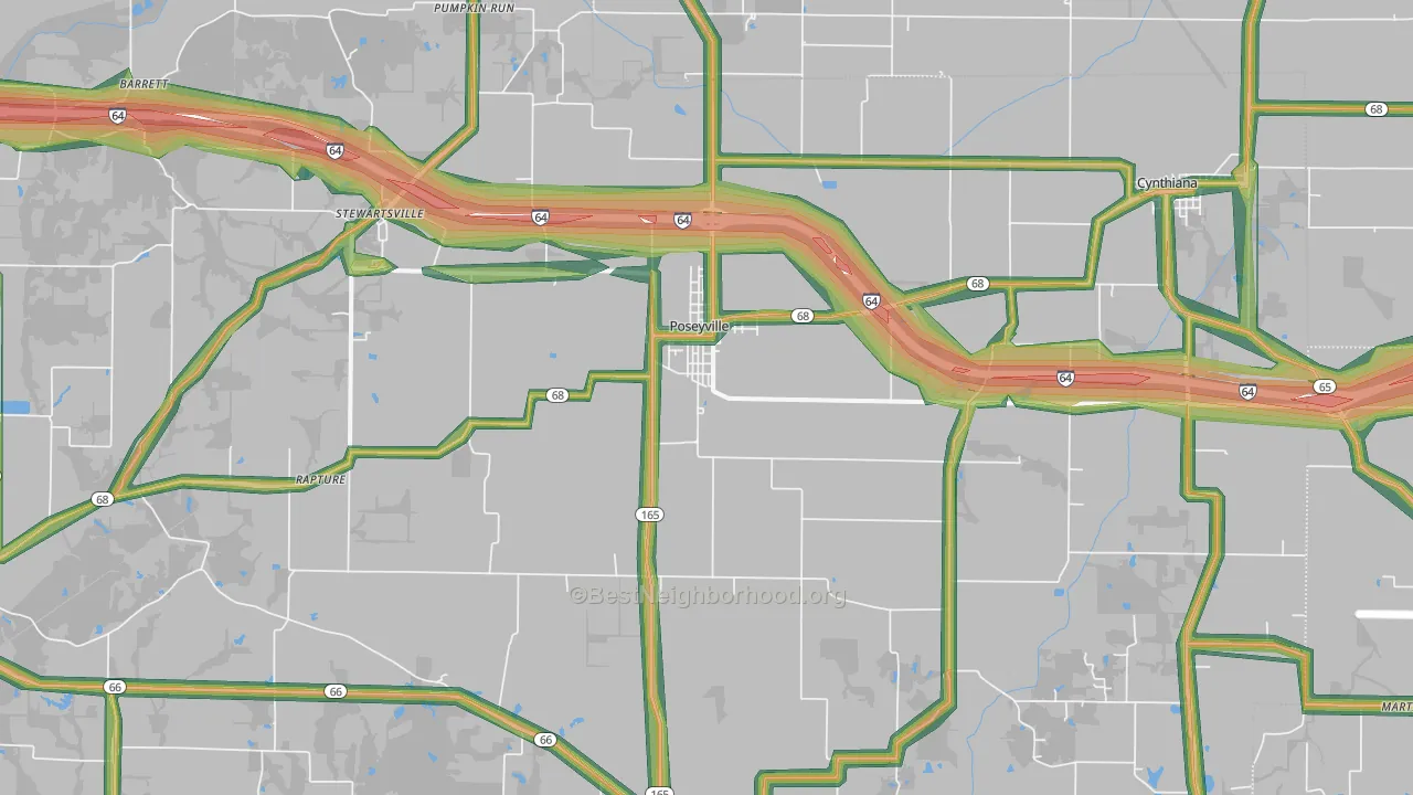 47633, IN Map of Noise Levels in 47633