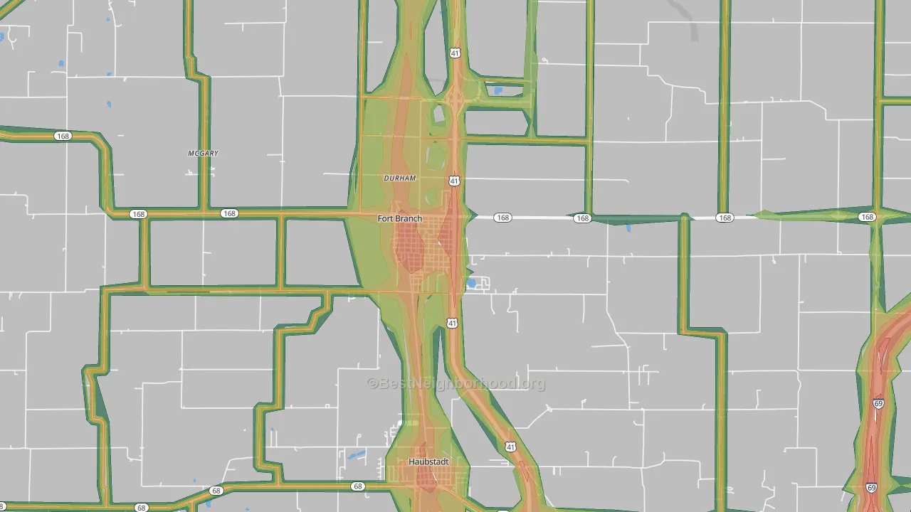 47648, IN Map of Noise Levels in 47648