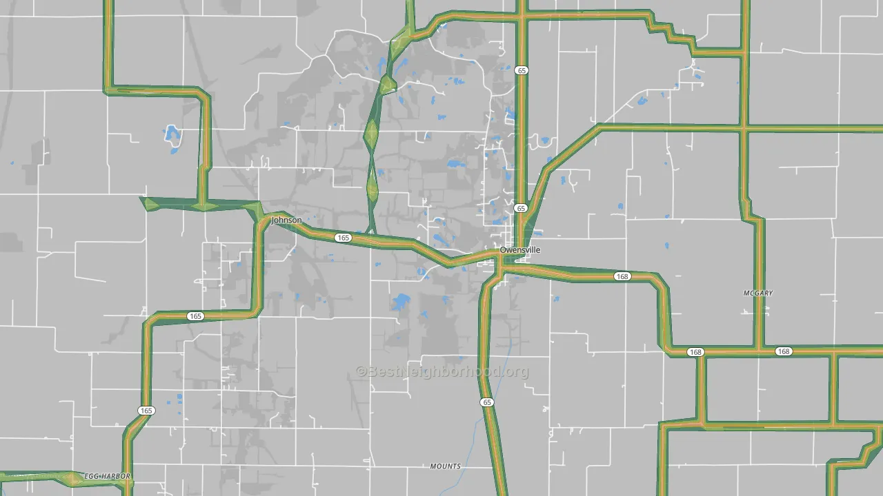 47665, IN Map of Noise Levels in 47665