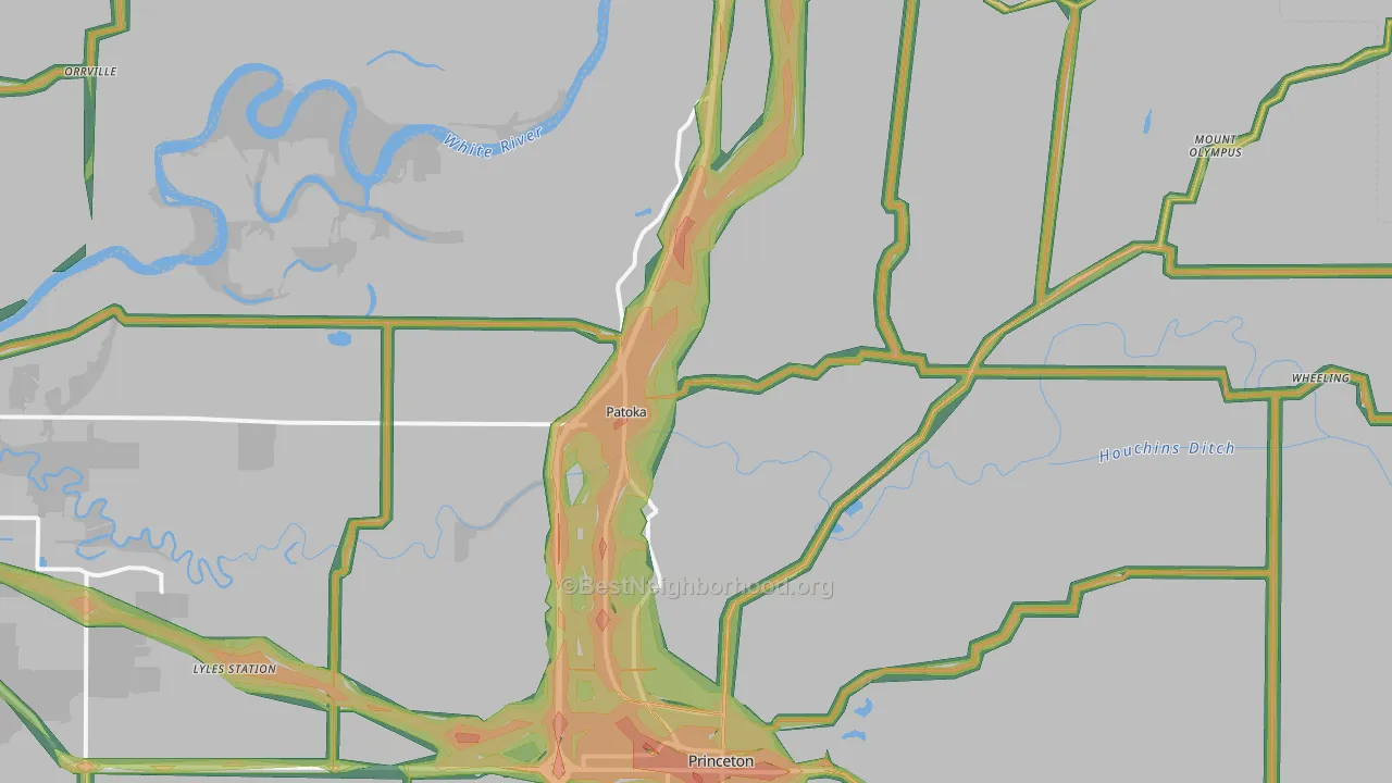 47666, IN Map of Noise Levels in 47666