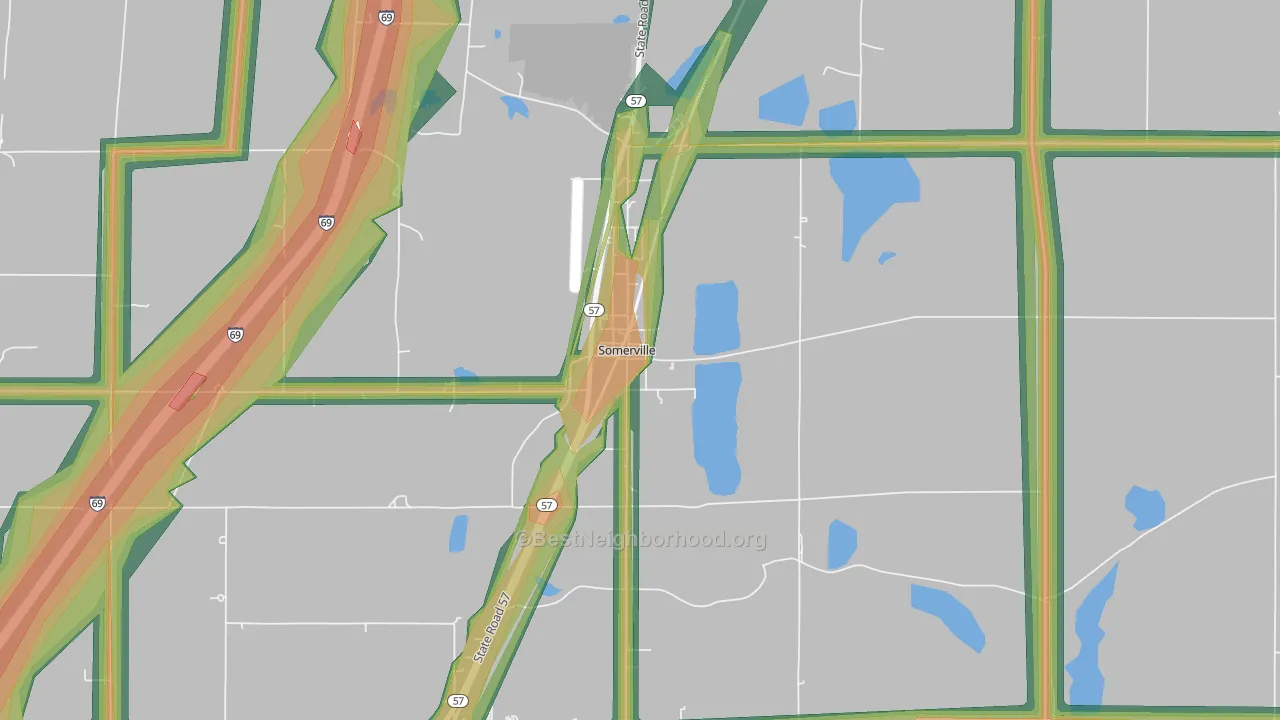47683, IN Map of Noise Levels in 47683