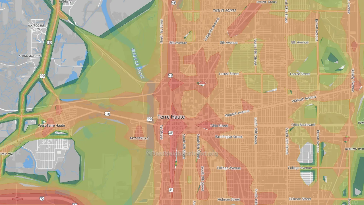47809, IN Map of Noise Levels in 47809